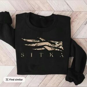 Black Sweatshirt with Sitka Camo Logo